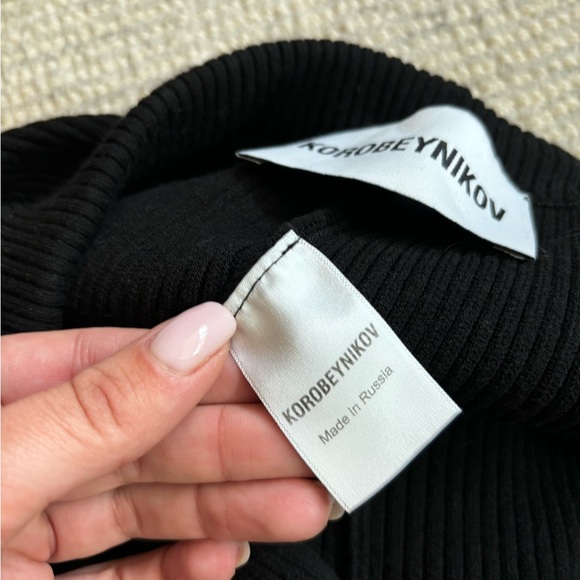 KOROBEYNIKOV BRAND viscose stylish jumpsuit open back, high split S-M black - Picture 11 of 11